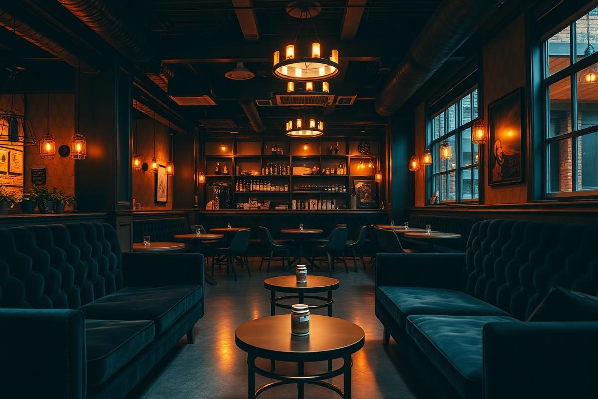 Cozy interior of the Bean & Barrel coffee shop